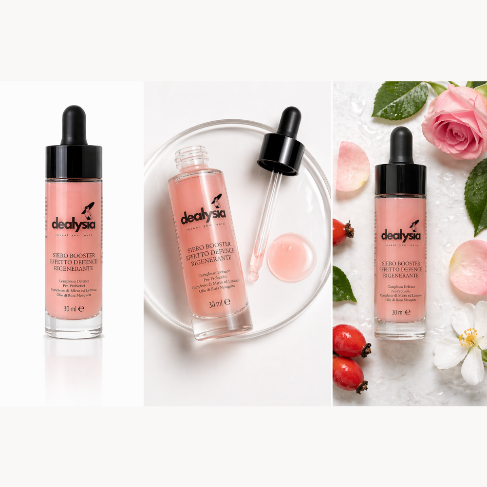 Siero Booster Rigenerante Microbiome Defence con Acido Ialuronico, Rosa Canina e Complesso Pre-Probiotico 30ml
