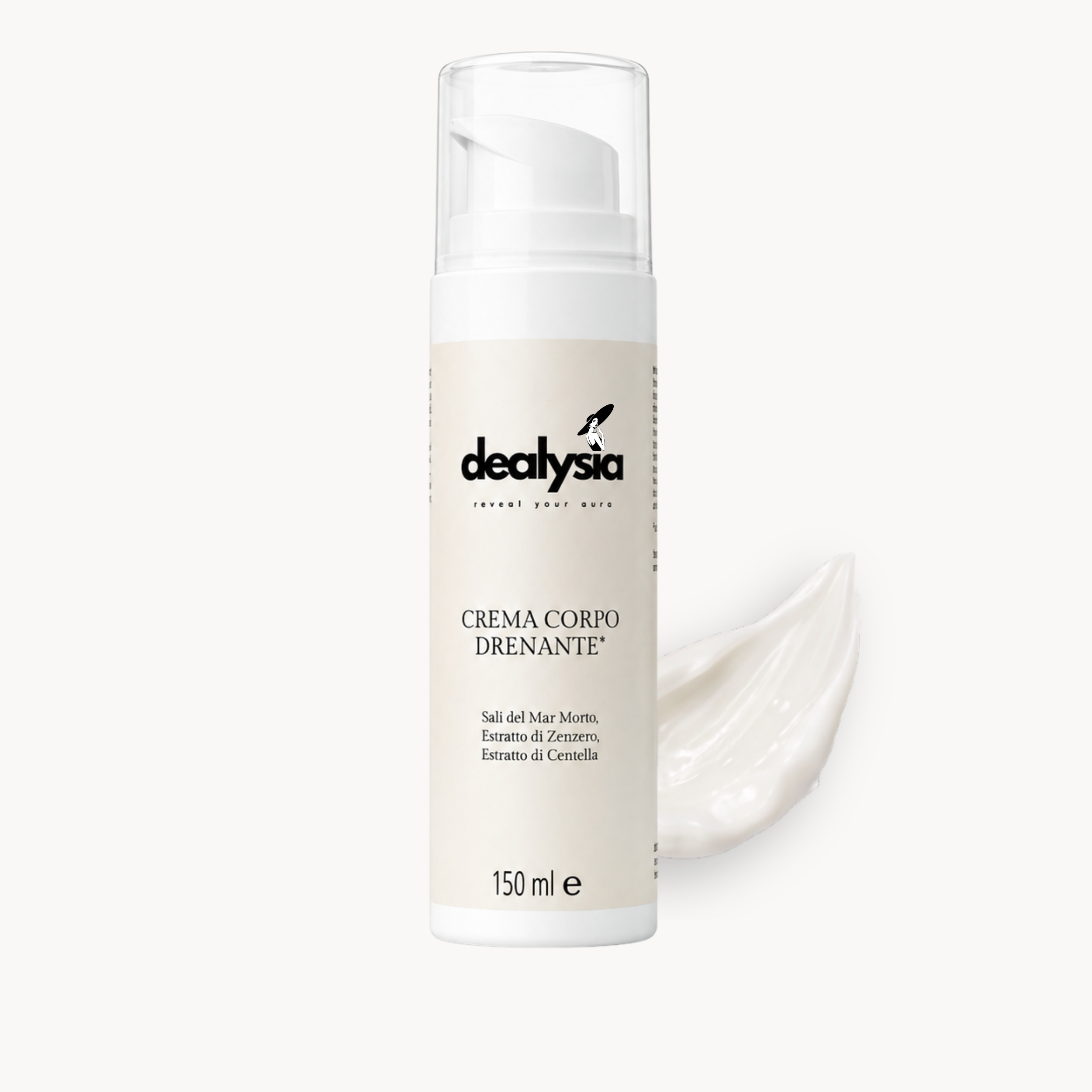 Crema Corpo Drenante con Zenzero Bio, Caffeina, Centella e Sali del Mar Morto 150ml