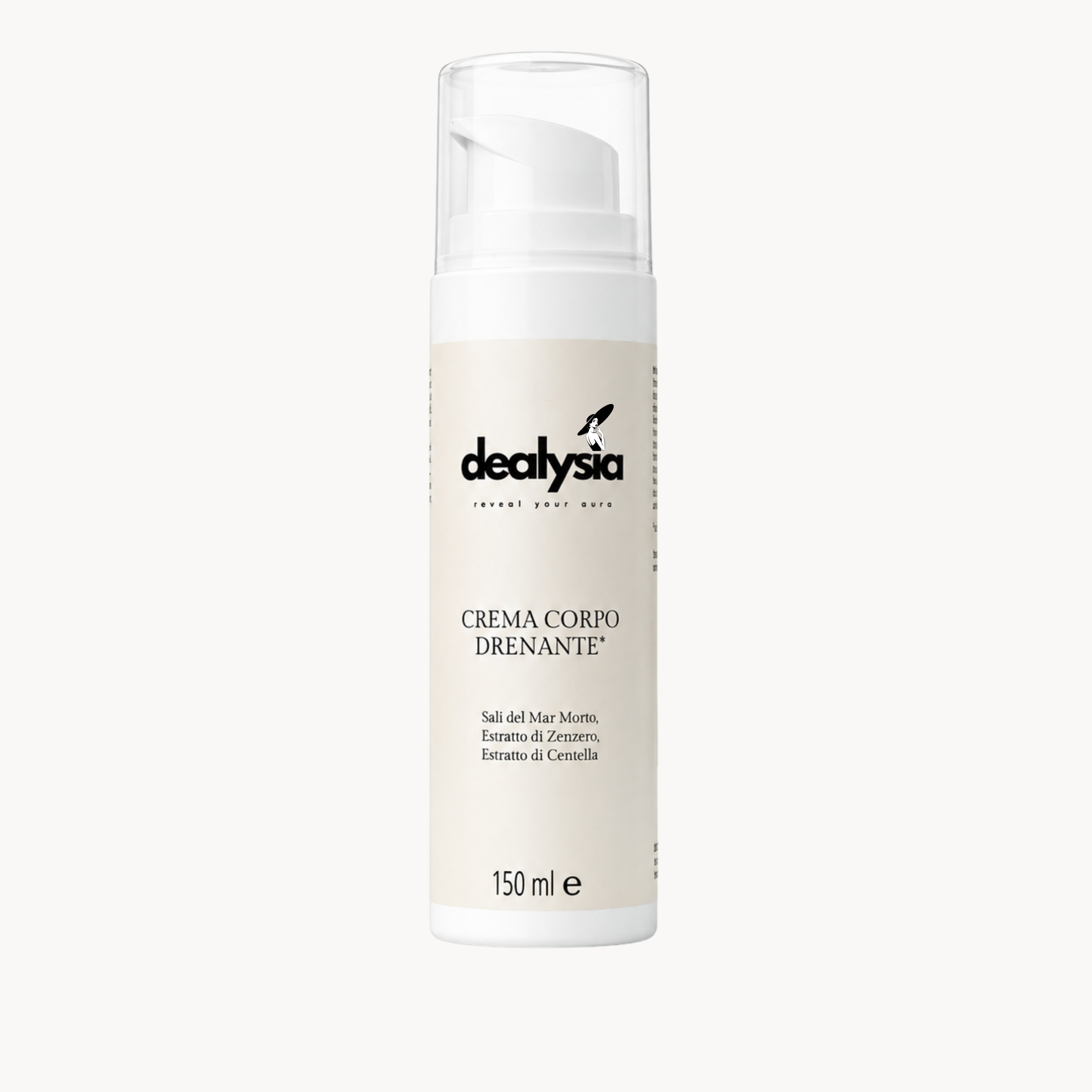 Crema Corpo Drenante con Zenzero Bio, Caffeina, Centella e Sali del Mar Morto 150ml