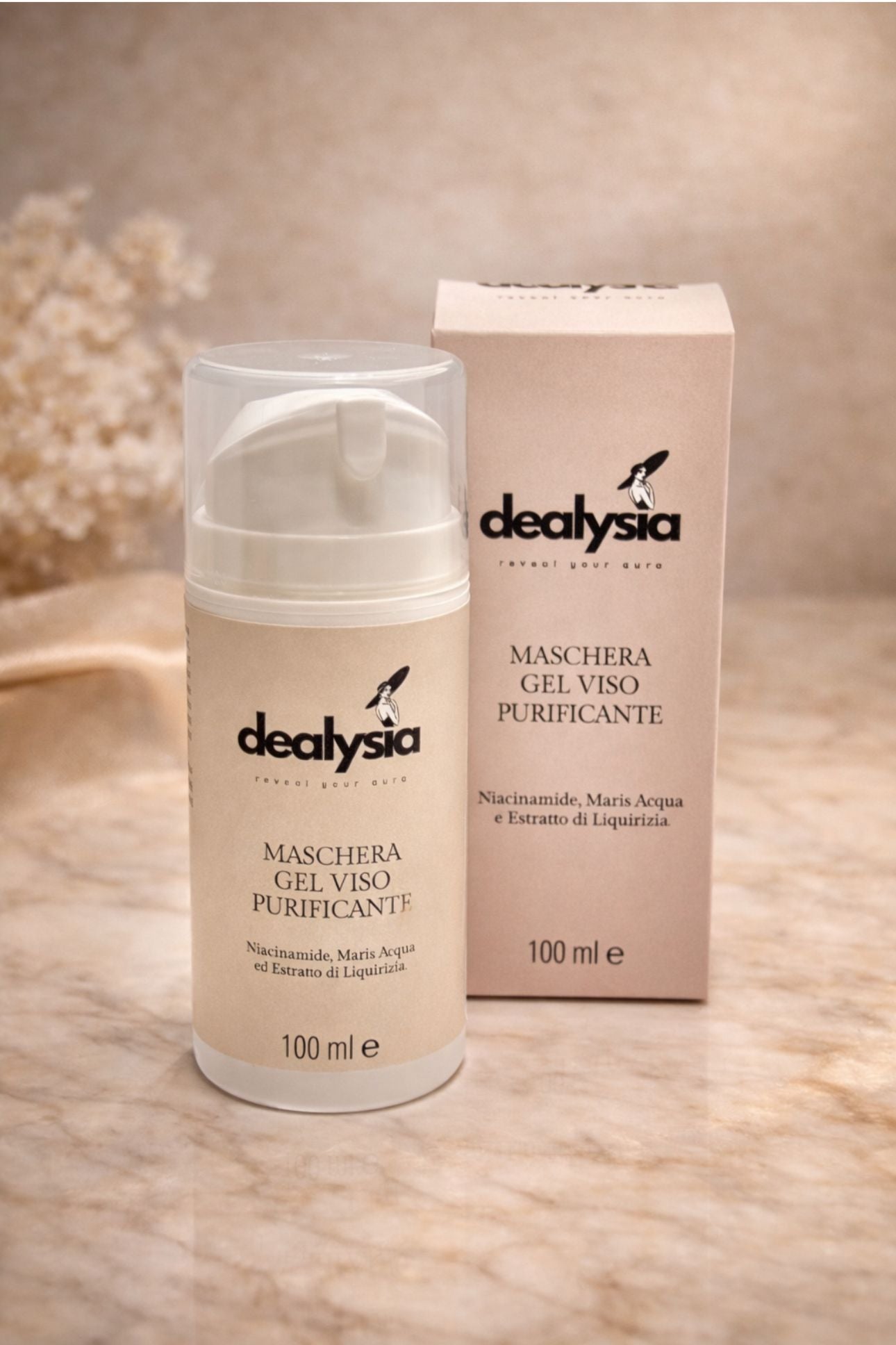 Maschera Purificante Riequilibrante in Gel Senza Risciacquo con Niacinamide ed Estratto di Liquirizia 100ml